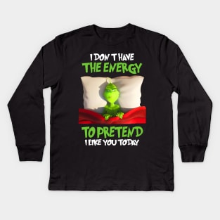 Funny Grinch Christmas Grinch Funny Gift Grinchmas Grinch Lovers Kids Long Sleeve T-Shirt